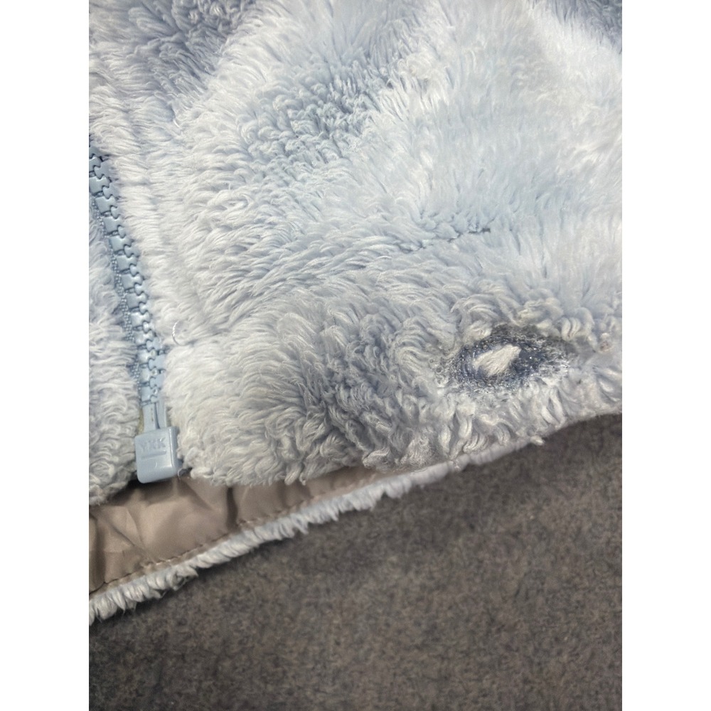 The North Face Jacket Womens XL Osito Fuzzy Fleece Light Blue Grey Full Zip - Picture 7 of 9